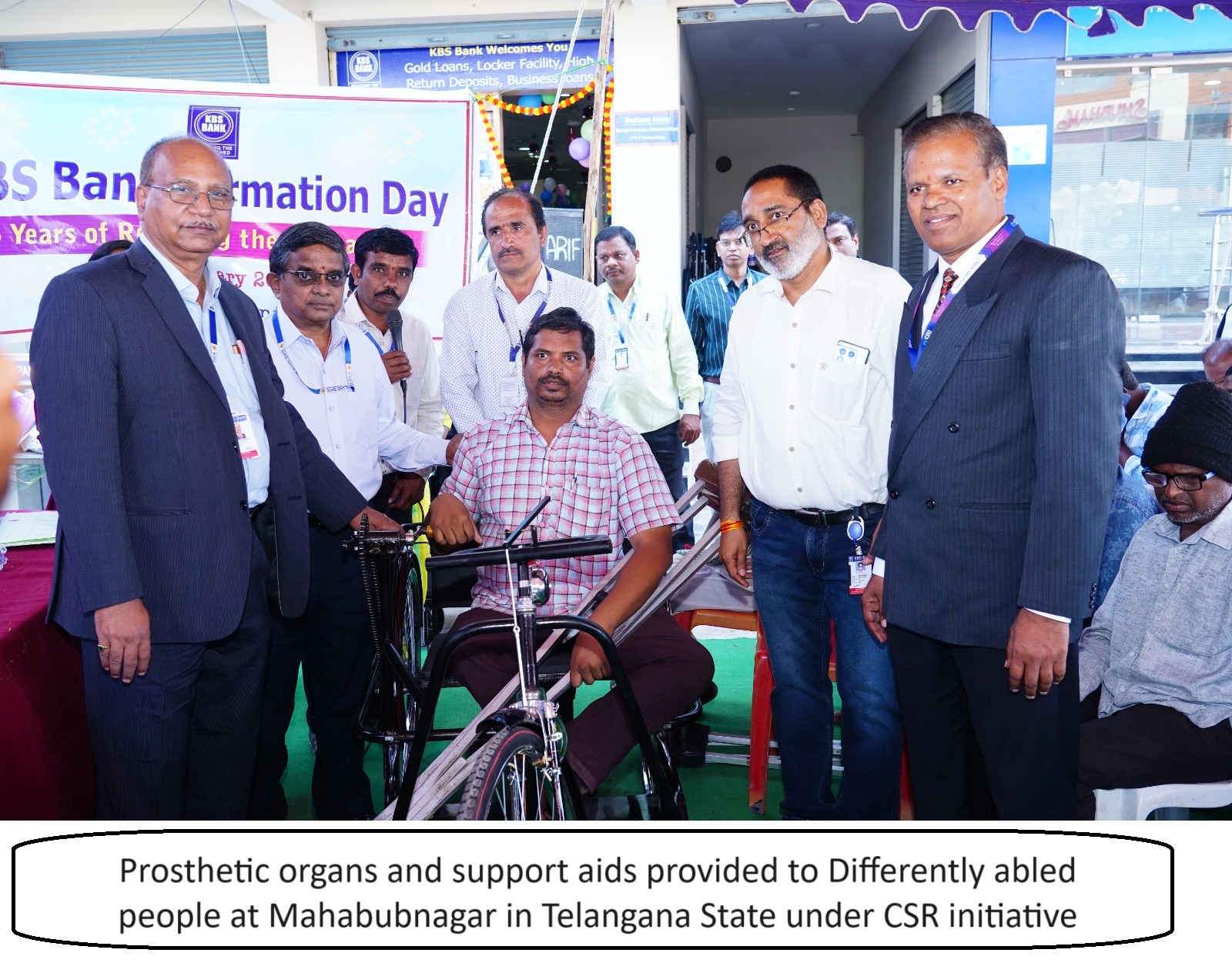 Prosthetic organs and support aids provided to Differently abled people at Mahabubnagar in Telangana State under CSR initiative | Kbsbankindia.in | Kbsbankindia.com | Gallery